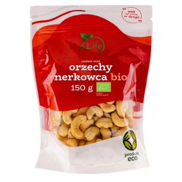 Orzechy nerkowca BIO 150g BIOLIFE jako zdrowa przekąska