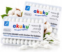 Patyczki do uszu Akuku 2x60 szt. bawełniane z ogranicznikiem x2