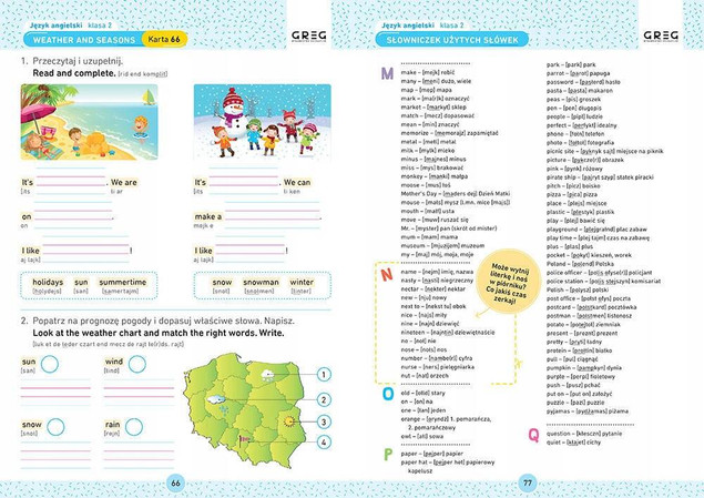 Język angielski. Karty pracy w szkole i w domu. Klasa 2
