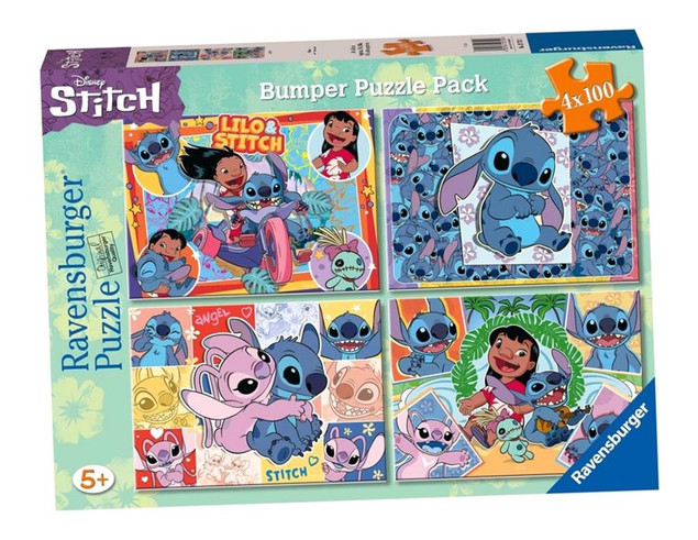 Puzzle Ravensburger 400 elementów Disney Stitch 4x100 dla dzieci