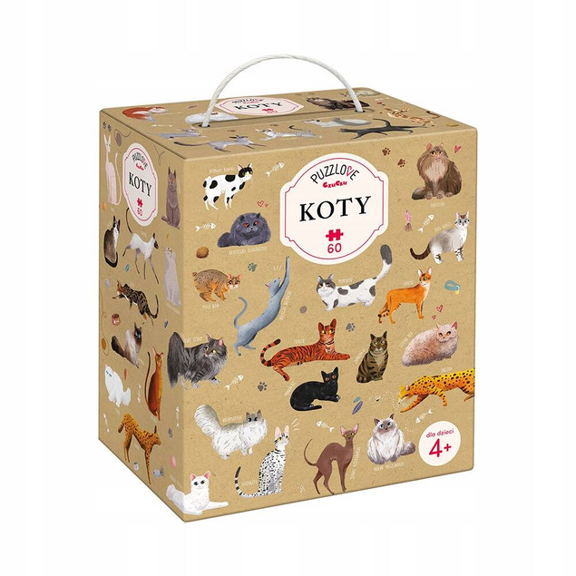 Puzzle 60 Układanka PuzzLove Zwierzaki KOTY Kotki Rasy Obraz 4+ CzuCzu