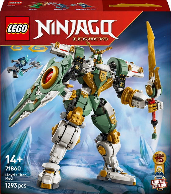 LEGO NINJAGO 71860 Tytanowy Robot Lloyda: 15 lat NINJAGO – Zestaw Kolekcjonerski
