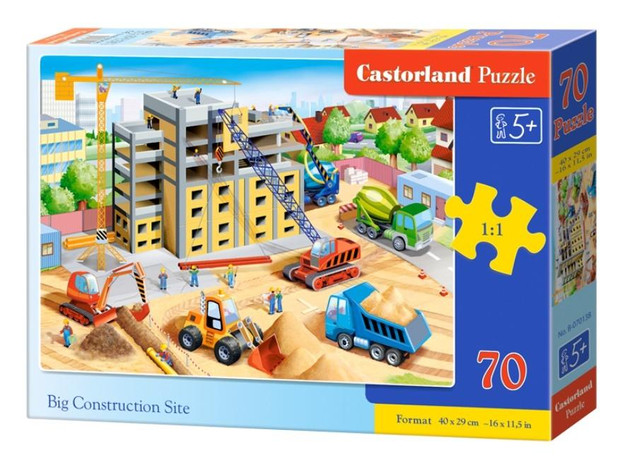 Puzzle 70 Układanka Pojazdy PLAC BUDOWY Budynki Auta 5+ Castorland