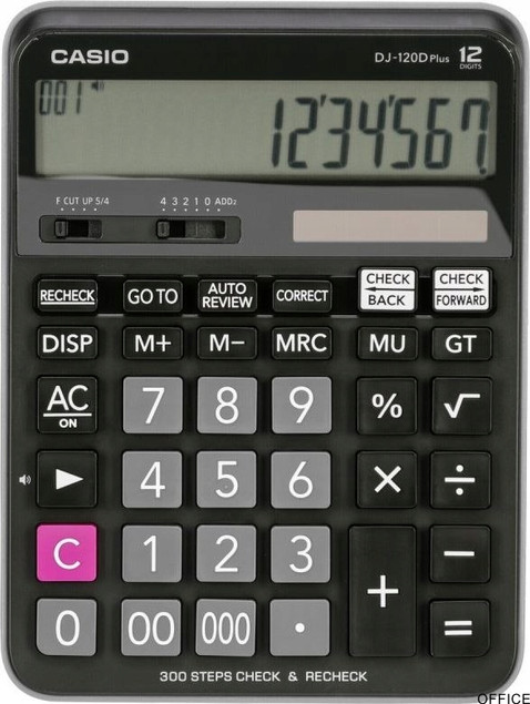 Casio DJ-120DPLUS Kalkulator Biurowy 12-Cyfrowy Zasilanie Bateria+Słoneczne