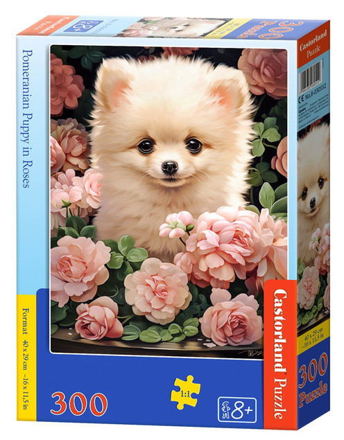 Puzzle 300 Układanka PIESEK Pomeranian Szczeniak RÓŻE Zwierzęta 8+ Castor