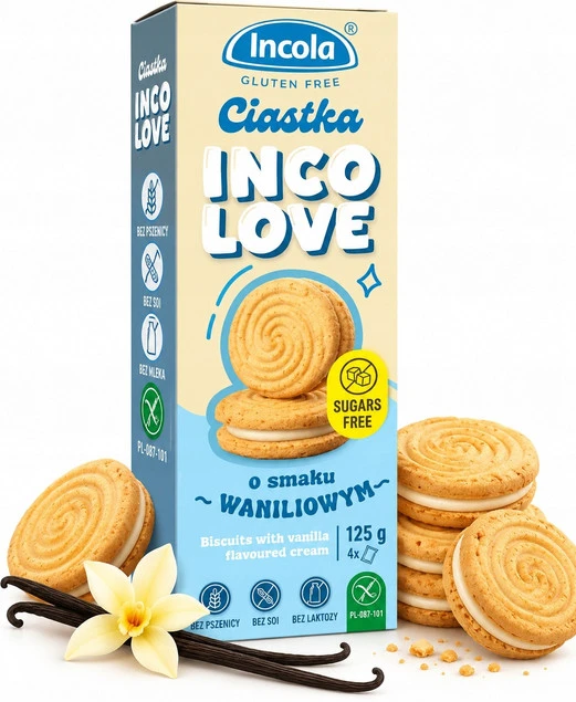 Incola ciastka waniliowe bez glutenu