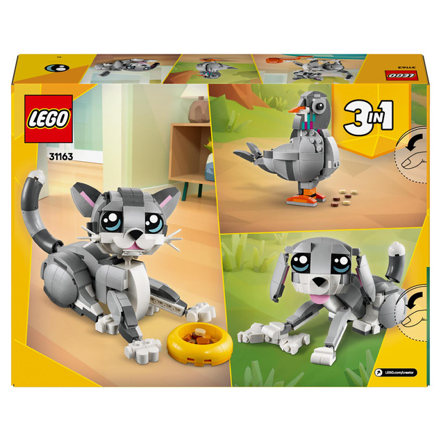 LEGO Creator 3 w 1 31163 Figlarny Kotek - Kot, Pies, Gołąb