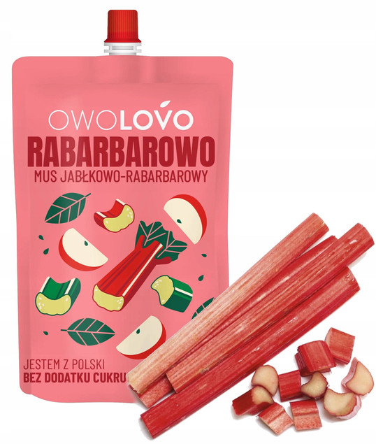 Mus Jabłkowo-Rabarbarowy OwoLovo 200g