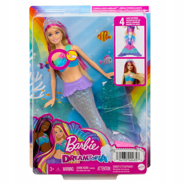 Barbie Syrenka Malibu Lalka Migoczące Światełka