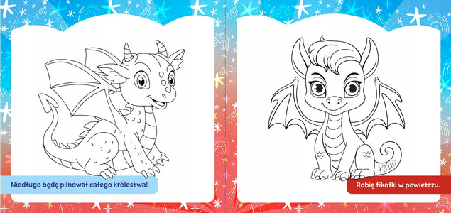 Kolorowanka z tatuażami fluo Smoki