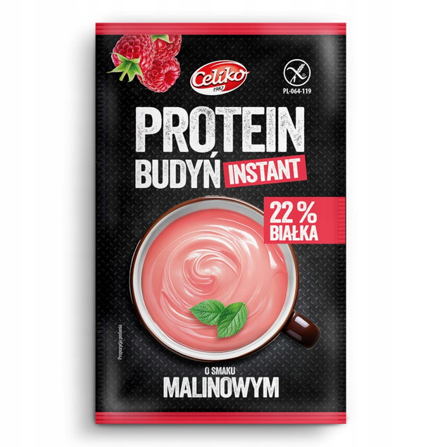 Budyń Celiko malinowy instant 40 g wysokobiałkowy bezglutenowy