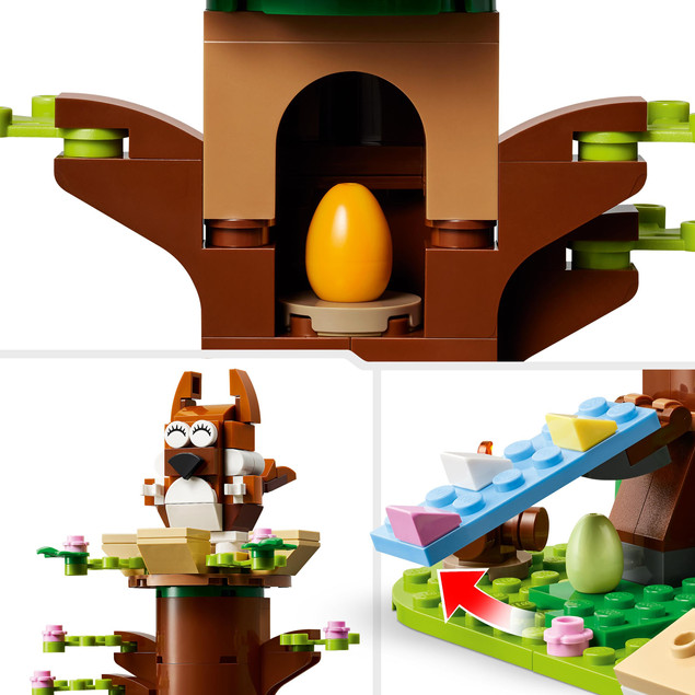 LEGO 40709 Wiosenny Plac Zabaw dla Zwierzątek: Wiewiórka, Ptak i Pisanki
