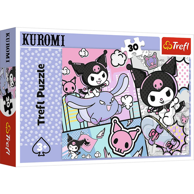 PUZZLE 30 HELLO KITTY Zabawy z Kuromi, układanka dla dzieci +3 lata