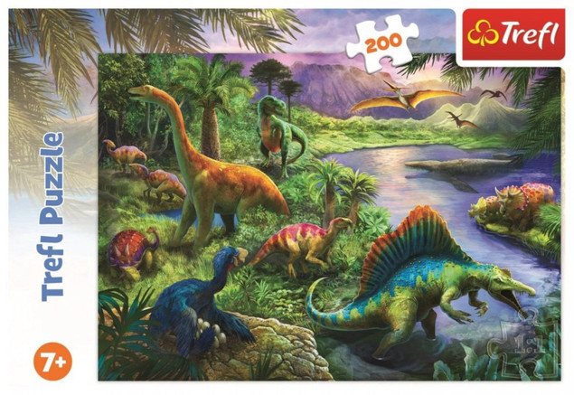 Puzzle 200 Układanka DINOZAURY Zwierzęta Dżungla Las Obraz 7+ Trefl