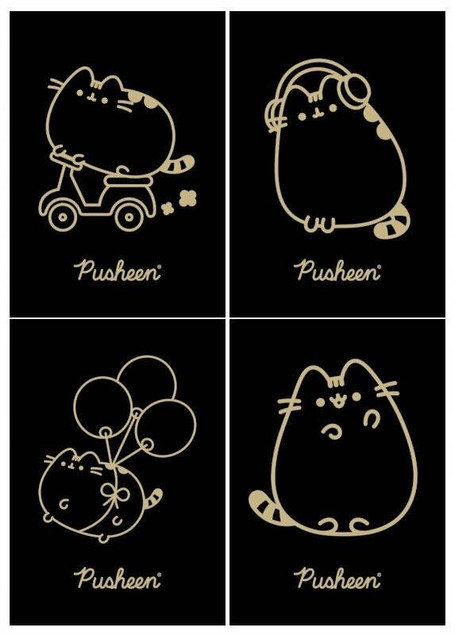 Zestaw 4 zeszytów A5 w kratkę (margines) 60 kartek UNIPAP Pusheen