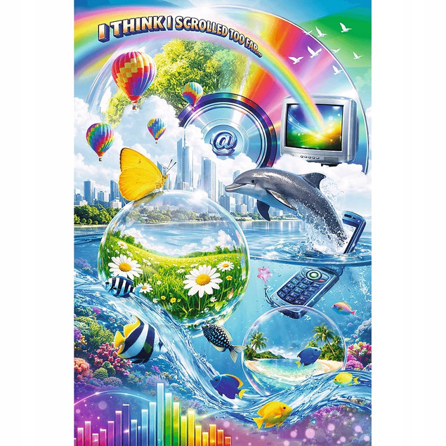 Trefl Puzzle 600 el. Flamingo by Trefl, Internetowy chaos Y2K