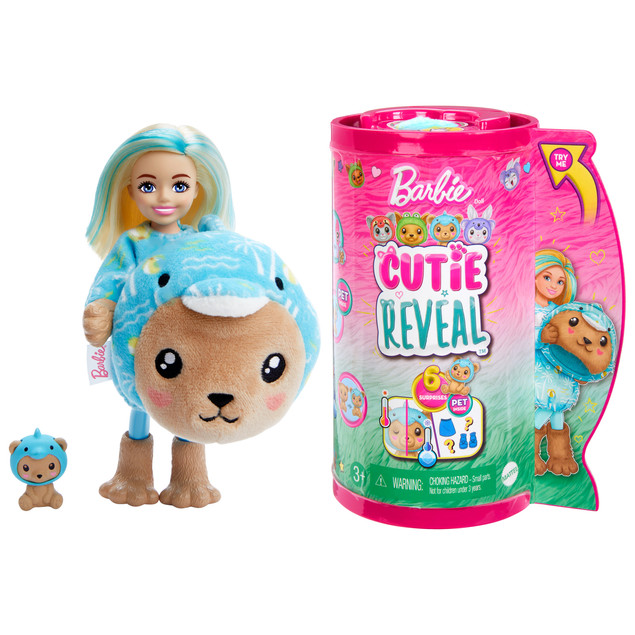 Barbie Cutie Reveal Lalka Chelsea Miś-Delfin Niespodzianka HRK30