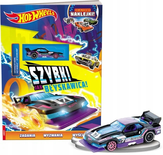 Mattel Hot Wheels Szybki jak błyskawica - Książka z naklejkami