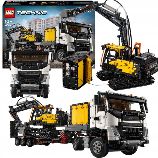 LEGO Technic 42175 Ciężarówka Volvo FMX i Koparka EC230 Electric | Realistyczny Zestaw Budowlany