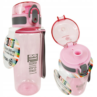 ST.RIGHT BIDON SZKOLNY BUTELKA NA NAPOJE 500 ml Pink&Grey