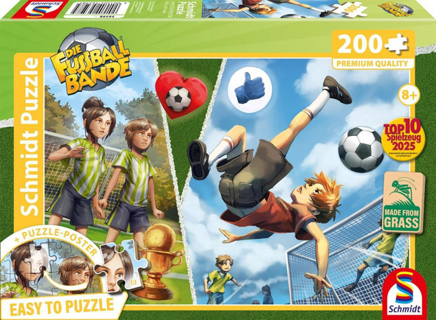 Puzzle Schmidt 200 el. PIŁKARZE Przewrotka dla Dzieci