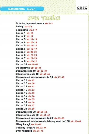 Matematyka Karty Pracy W Szkole I W Domu Klasa 1 SP Greg