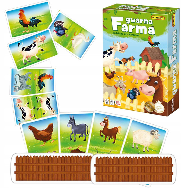 Gwarna Farma Adamigo Gra Karciana Rodzinna dla Dzieci 3+