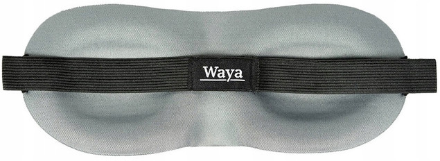 Waya opaska na oczy poliester szary