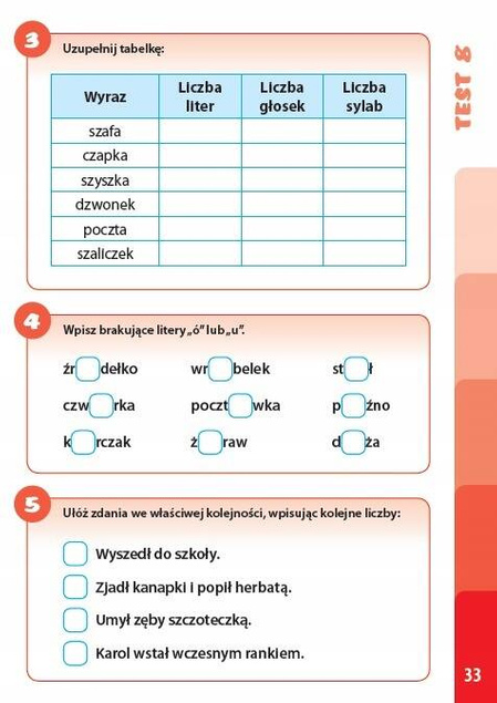 TESTY 1 PRZYKŁADY TESTÓW SPRAWDZAJĄCYCH DLA KL. 1 WYD. PRYZMAT