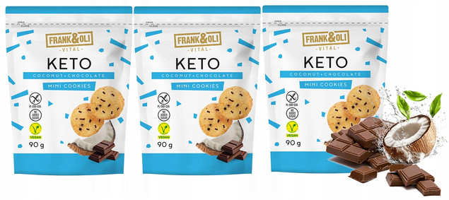 Frank & Oli Keto Mini Ciasteczka Kokos & Czekolada Trójpak