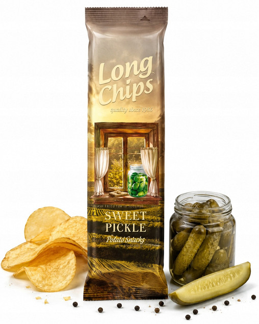Chipsy Ziemniaczane smaku Sweet Pickle 75 gr - Long Chips -