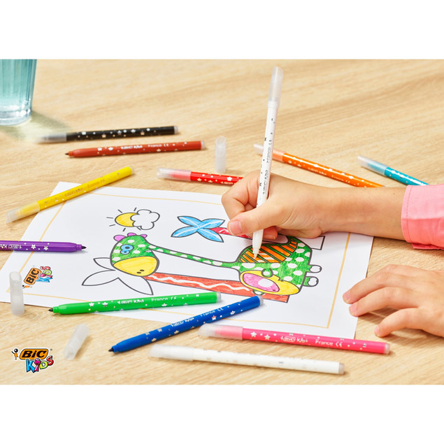 BIC KIDS Magic Flamastry Mazaki Pisaki Magiczne z WYMAZYWACZEM 12 Kolorów