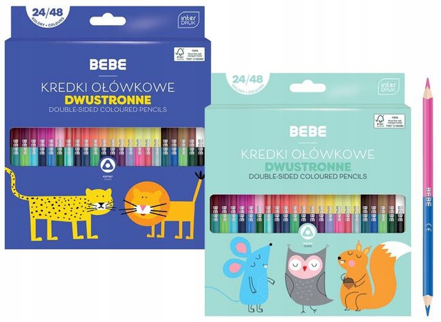 Kredki ołówkowe dwustronne BB Kids 24/48 kol.