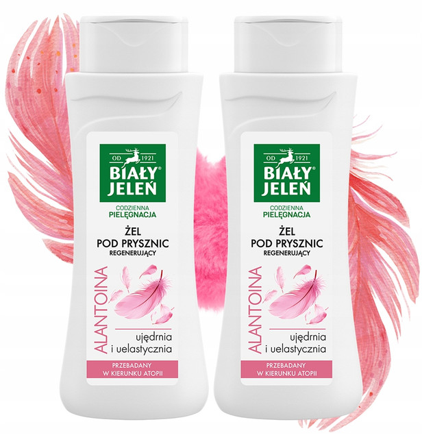 2x BIAŁY JELEŃ Żel Pod Prysznic ALANTOINA Regenerujący 300ml Hipoalergiczny