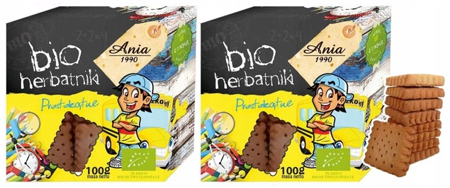 2x BIO Ania Herbatniki Prostokątne Pszenne 100g