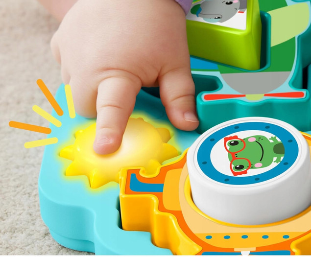Fisher-Price Układanka Interaktywna Puzzle Pojazdy i Kształty Dźwięki Światła HRP31 +9m