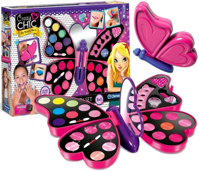 Kosmetyki Do Makijażu Dla Dzieci Motyl Crazy Chic 6+ Clementoni 78236