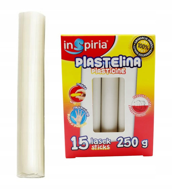 Plastelina BIAŁA Komplet 15 Lasek Szkolna Plastyczna 250g Inspiria x5
