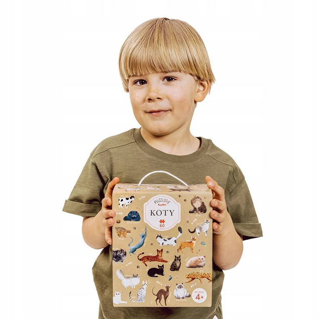 Puzzle 60 Układanka PuzzLove Zwierzaki KOTY Kotki Rasy Obraz 4+ CzuCzu