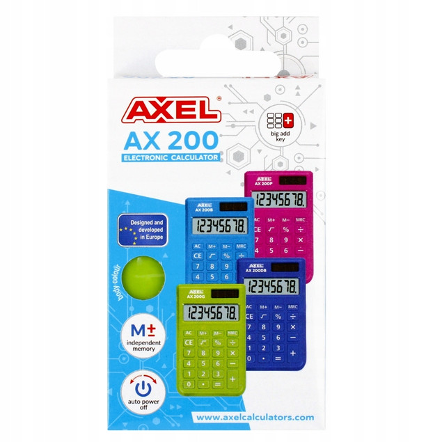 Kalkulator biurowy Axel AX-200G 8-cyfrowy Zielony