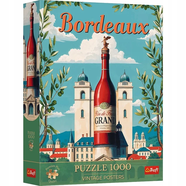 Trefl Puzzle 1000 el. Premium Plus Quality Vintage Poster Bordeaux, Francja Wino