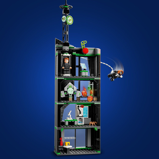 LEGO Marvel 76324 Spider-Man i Oscorp – Zestaw Konstrukcyjny z 8 Minifigurkami
