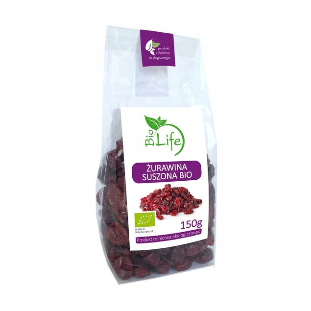 Żurawina Suszona BIO 150g BIOLIFE - opakowanie