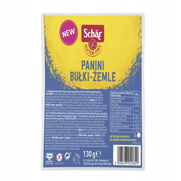 Bułki Panini Dr. Schär bezglutenowe - opakowanie