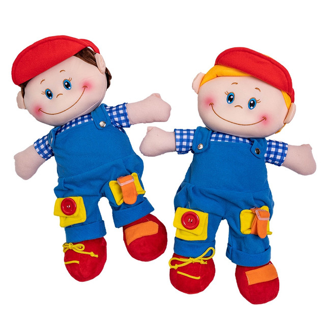 Lalka Szmaciana ASKATO 46cm Przytulanka Edukacyjna Nauka Ubierania