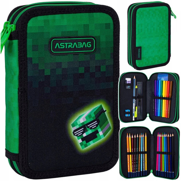 Piórnik podwójny z wyp. Pixel Hero ASTRA