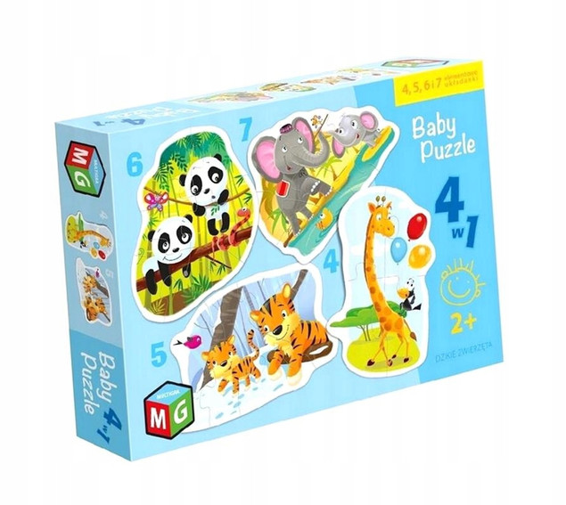 Puzzle Multigra Baby 4w1 Dzikie Zwierzęta 22 elementy