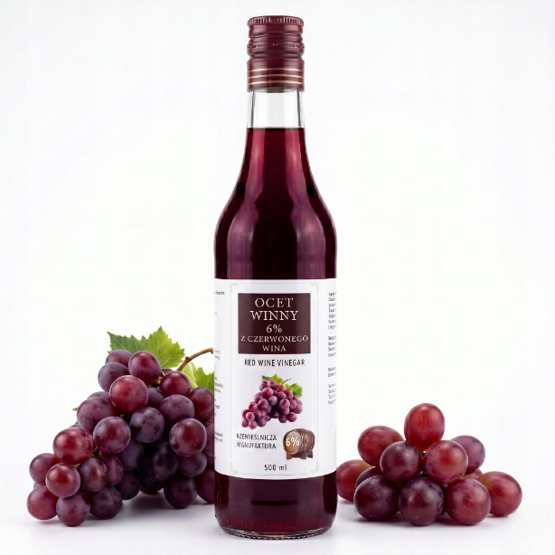 Ocet Winny Czerwony Włoski z Czerwonego Wina NATURALNY 500ml PolBioEco