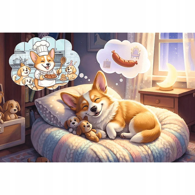 Puzzle Trefl 60 elementów Corgi w Krainie Snów