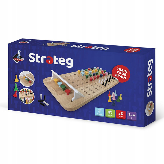 Gra Logiczna Strategiczna STRATEG Drewniana Edukacyjna dla 2 Graczy